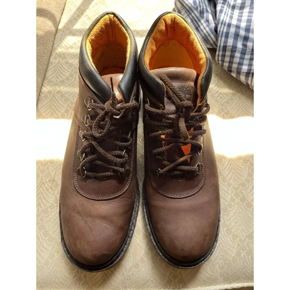 Vintage Timberland Brown Leather Hiking Work Boots Men’s Size 8.5.